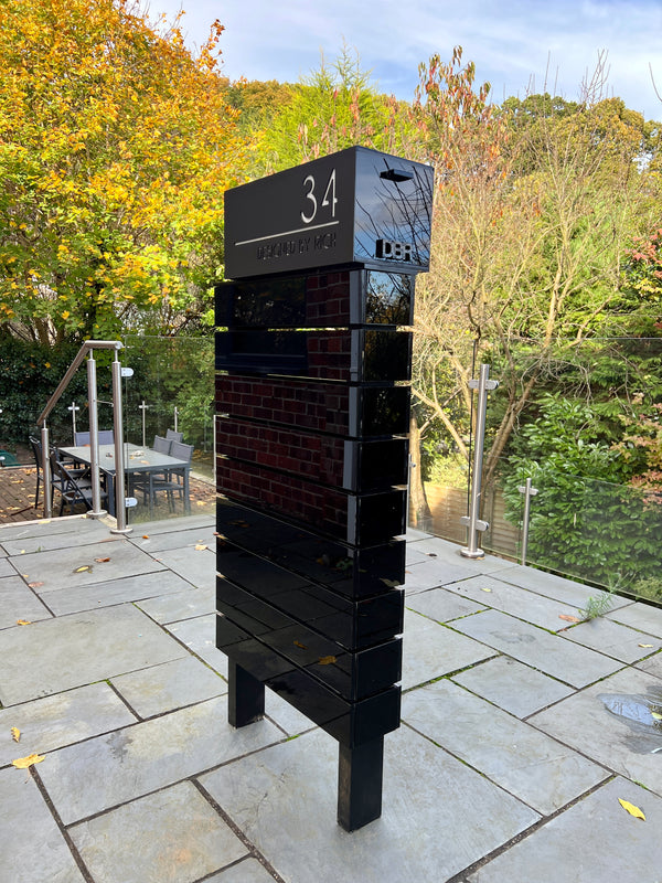 The Denzil  - Mailbox & Stand Double-sided LED Solar Powered